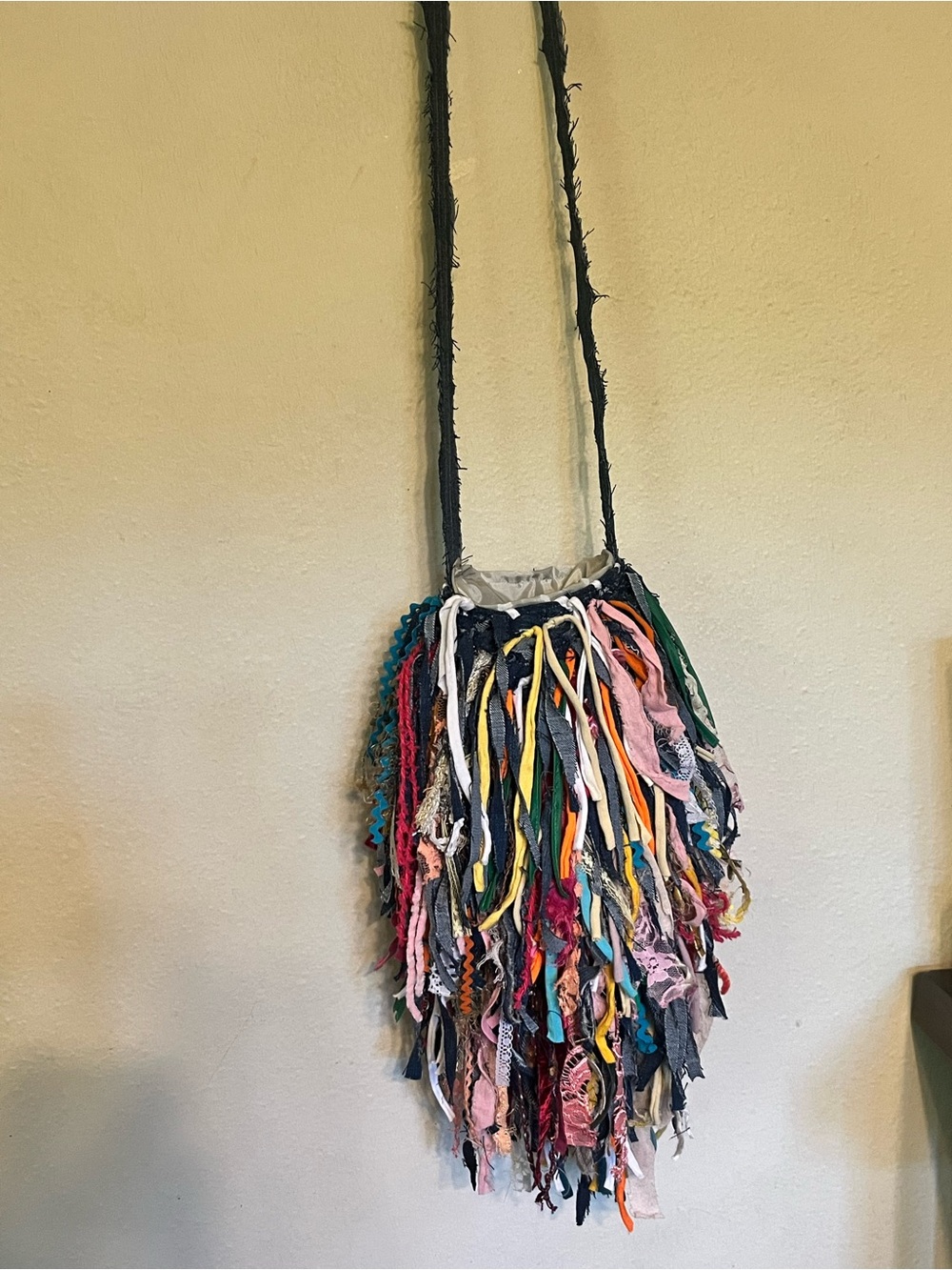 Handmade Multicolor Fringe Crossbody Bag